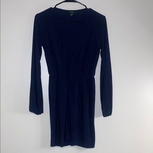 Forever 21 Blue Long Sleeve Scoop Neck Sheath Dress